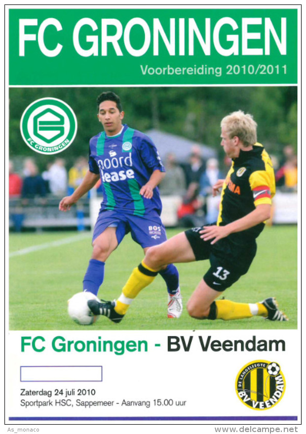Programme Football 2010 2011 : Veendam V FC Groningen (Holland) FRIENDLY In Sappemeer - Libri