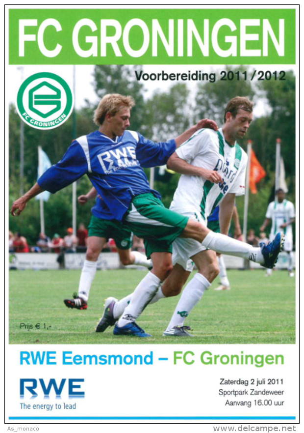 Programme Football 2011 2012 : Eemsmond V FC Groningen (Holland) FRIENDLY - Boeken