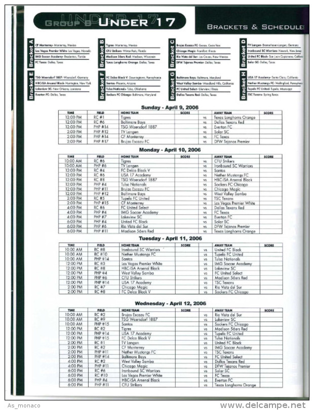 Programme Football 2006 Youth Tournament Dallas Dr Pepper Cup USA : FC Groningen, Blackburn Rovers, Manchester - Boeken