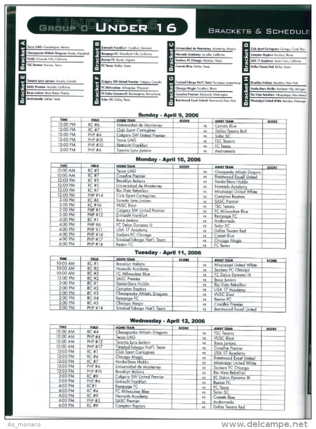 Programme Football 2006 Youth Tournament Dallas Dr Pepper Cup USA : FC Groningen, Blackburn Rovers, Manchester - Books