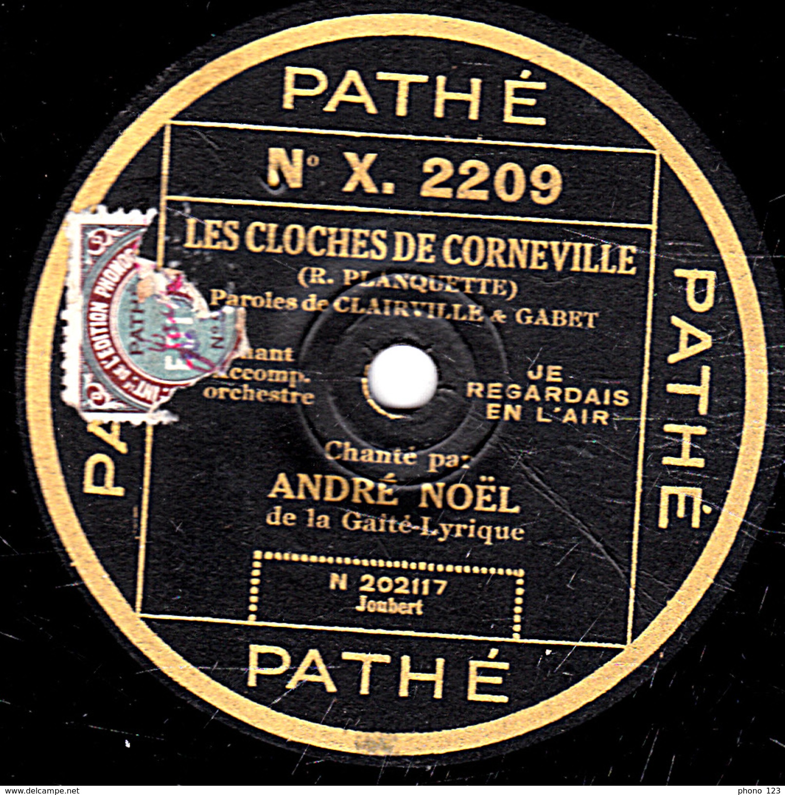 78 T. - 25 Cm - état  B -  ANDRE NOËL - LES CLOCHES DE CORNEVILLE - VA PETIT MOUSSE - JE REGARDAIS EN L'AIR - 78 T - Discos Para Fonógrafos