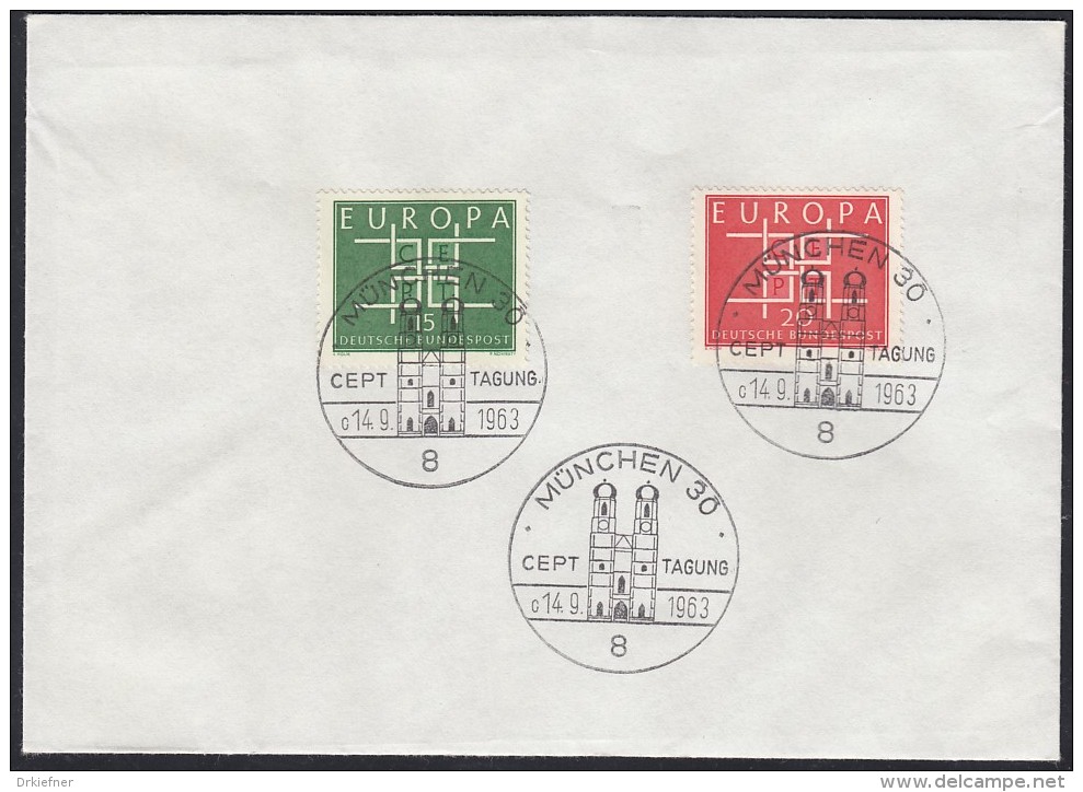 BRD 406-407 Auf Brief Mit Sonderstempel: München CEPT Tagung 14.9.1963 - 1963