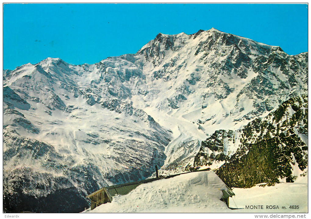 Monte Rosa, Val D'Aosta , Italy Postcard Posted 1974 Stamp - Other & Unclassified