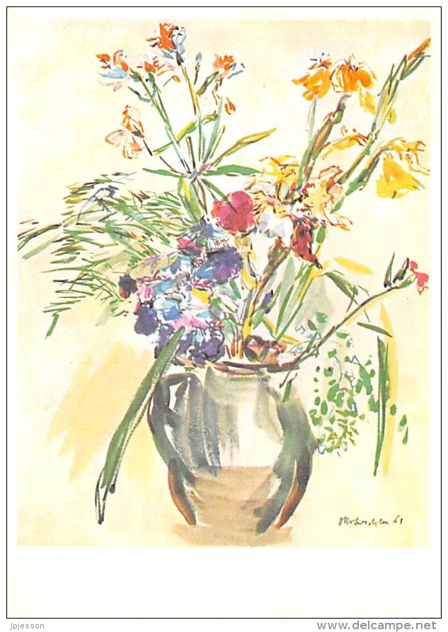 ILLUSTRATEUR  OSKAR KOKOSCHKA  VASE AUX FLEURS - Kokoschka