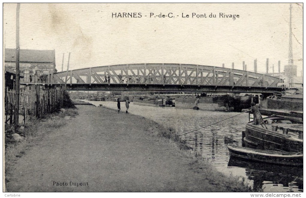 62 HARNES Le Pont Du Rivage  Péniches - Harnes