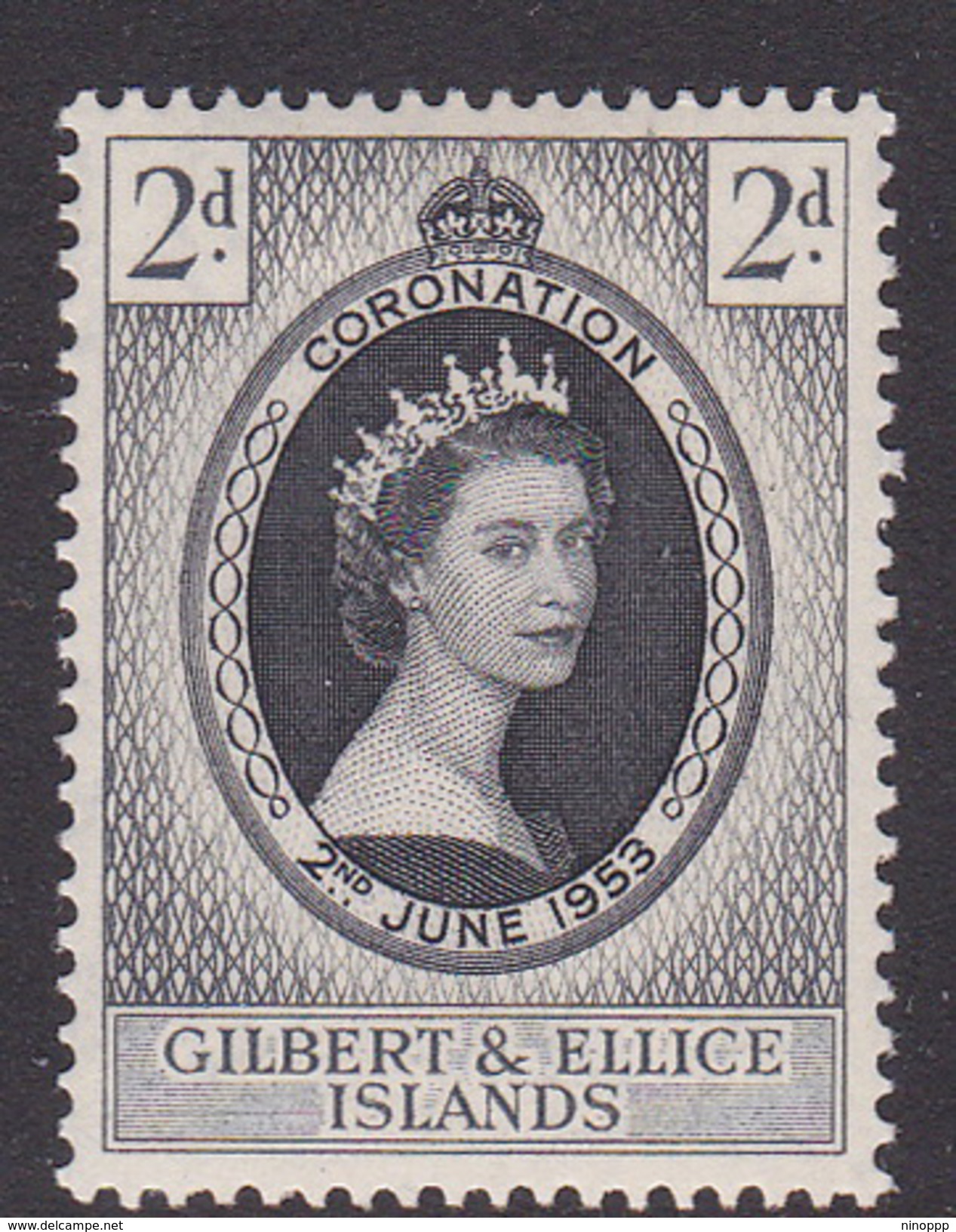 Gilbert And Ellice Islands SG 63 1953 Queen Eizabeth II Coronation Mint Hinged - Gilbert & Ellice Islands (...-1979)