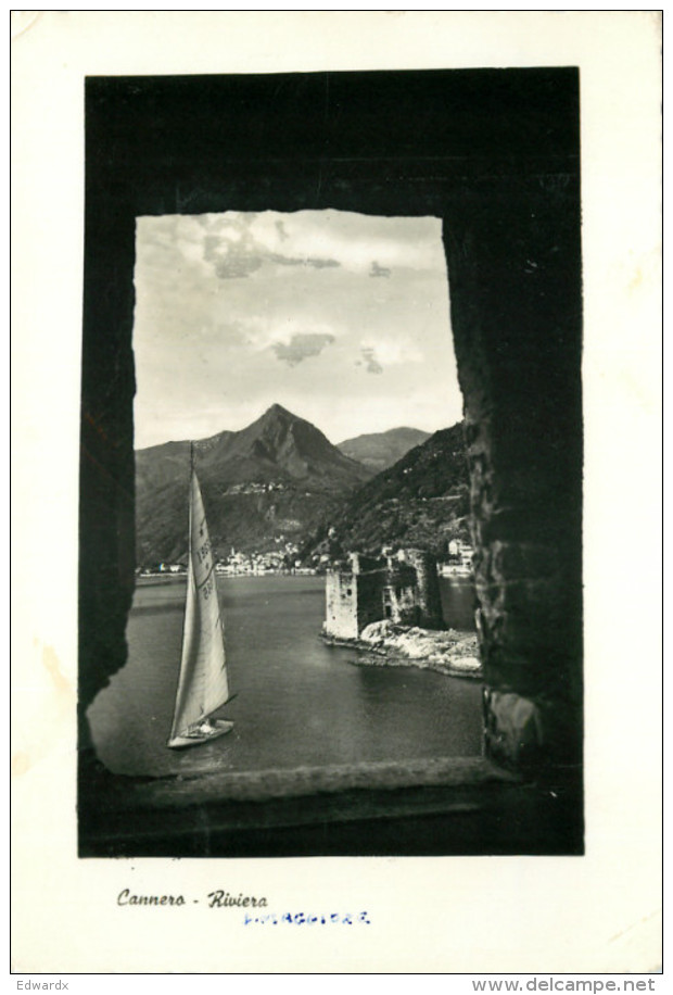 Cannero Riviera,  Lago Maggiore, VB Verbano, Italy RP Postcard Posted 1956 Stamp - Verbania