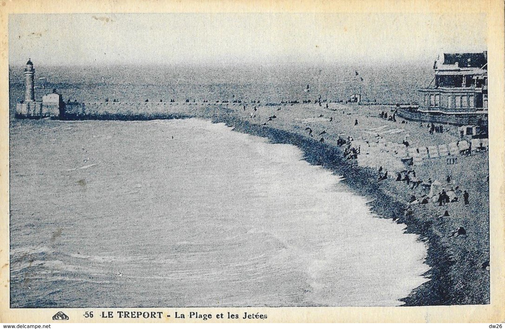 Le Tréport (Seine-Inférieure) - La Plage Et Les Jetées - Carte CAP N° 56 - Le Treport