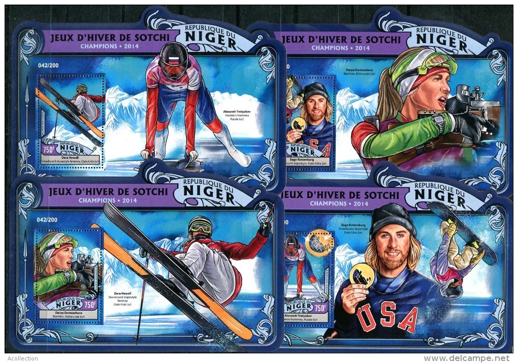 NIGER  SOCHI 2014 OLYMPIC RUSSIA   WINNERS 4 S/S PERF MNH - Winter 2014: Sochi