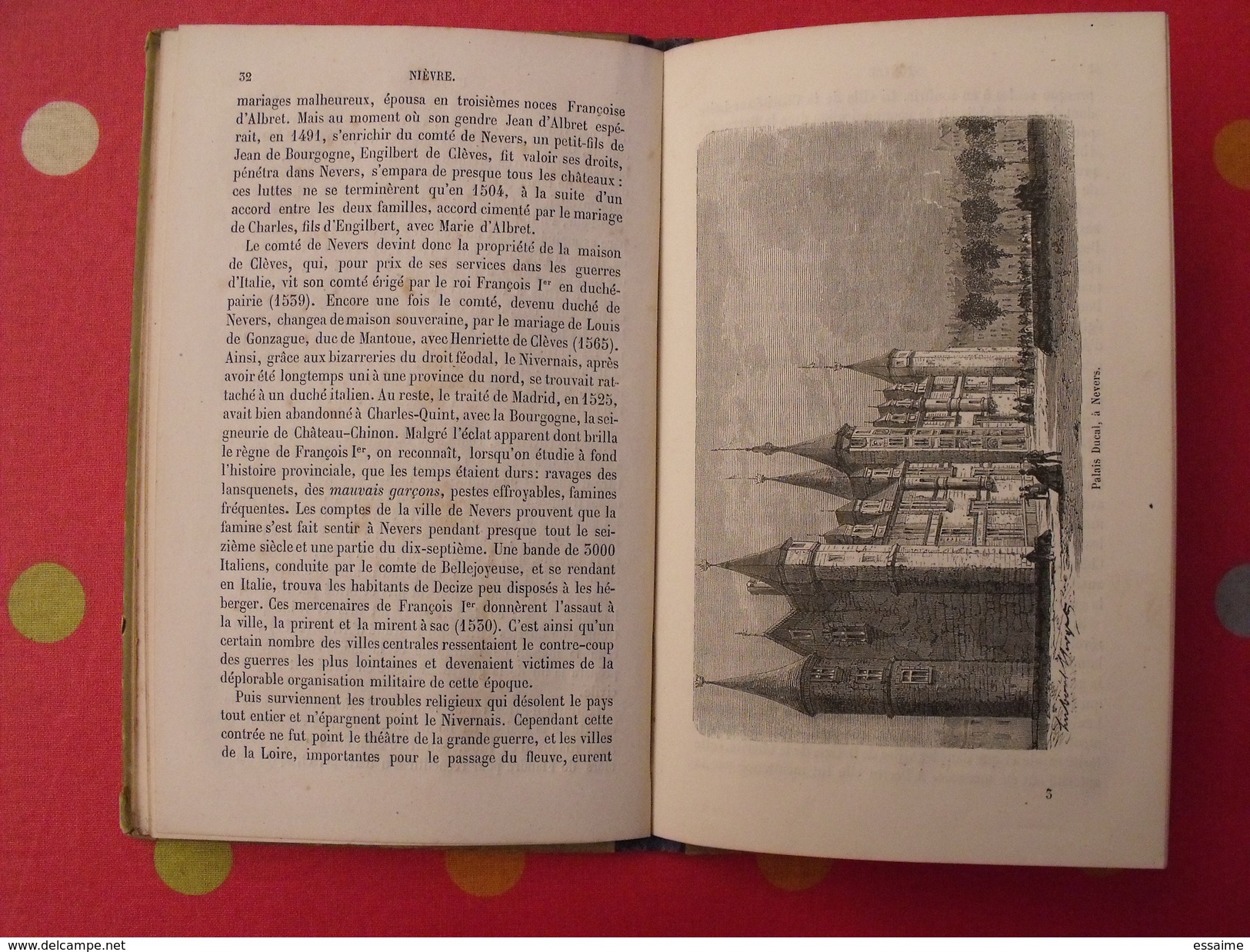 Géographie Du Département De La Nièvre. Joanne. Hachette. 1880. Gravures + Carte Dépliable - 1801-1900