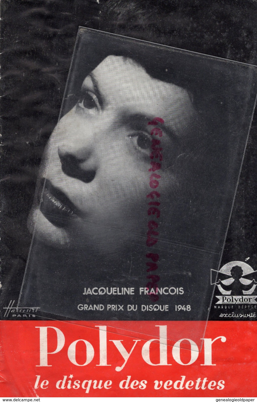 PROGRAMME CANETTI-2E FESTIVAL VEDETTES DISQUE 1951-DARY COWL-MICHEL LEGRAND-ROBERT LAMOUREUX-LES 4 BARBUS-FRANCOIS