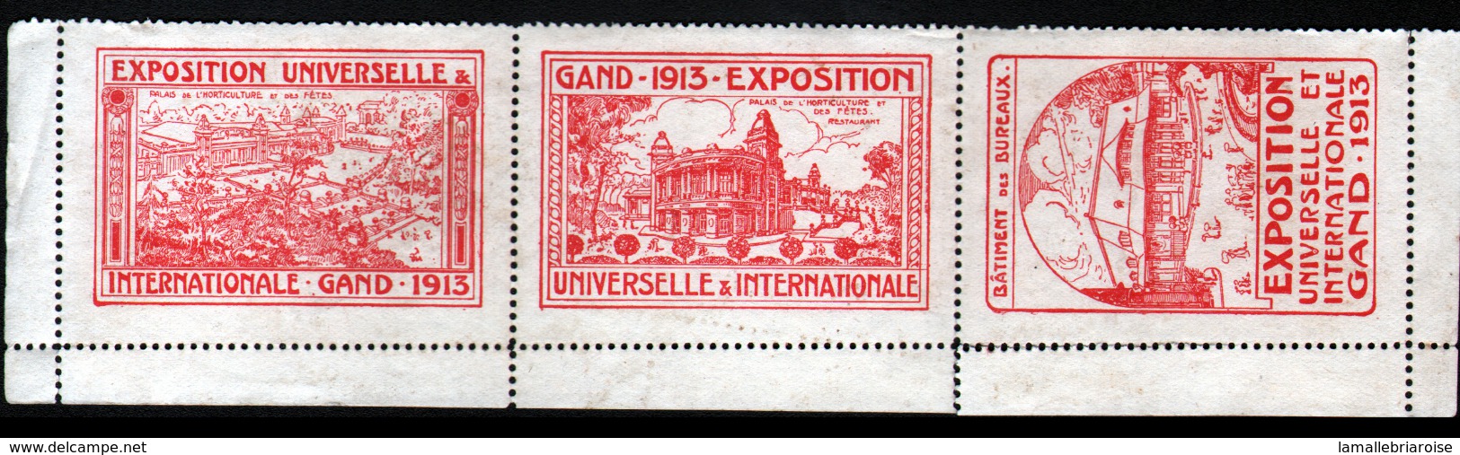 3 VIGNETTES ( SANS GOMME ) DE L'EXPOSITION DE GAND 1913 - Other & Unclassified