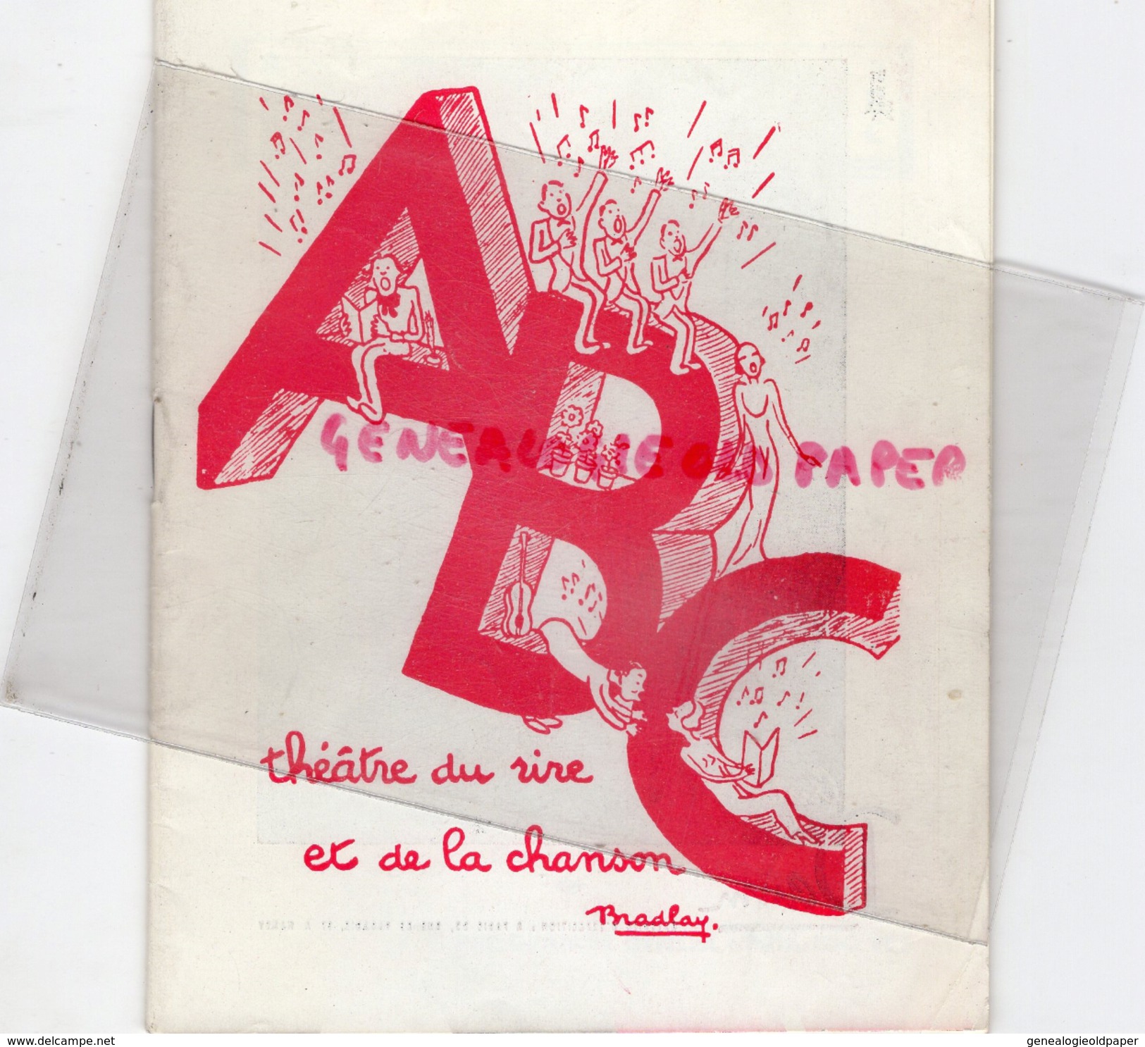 PROGRAMME THEATRE DU RIRE CHANSON-11 BD POISSONNIERE-PARIS-LEON LEDOUX-BOURVIL-GUETARY-LOPEZ-VINCY-LA ROUTE FLEURIE - Programas