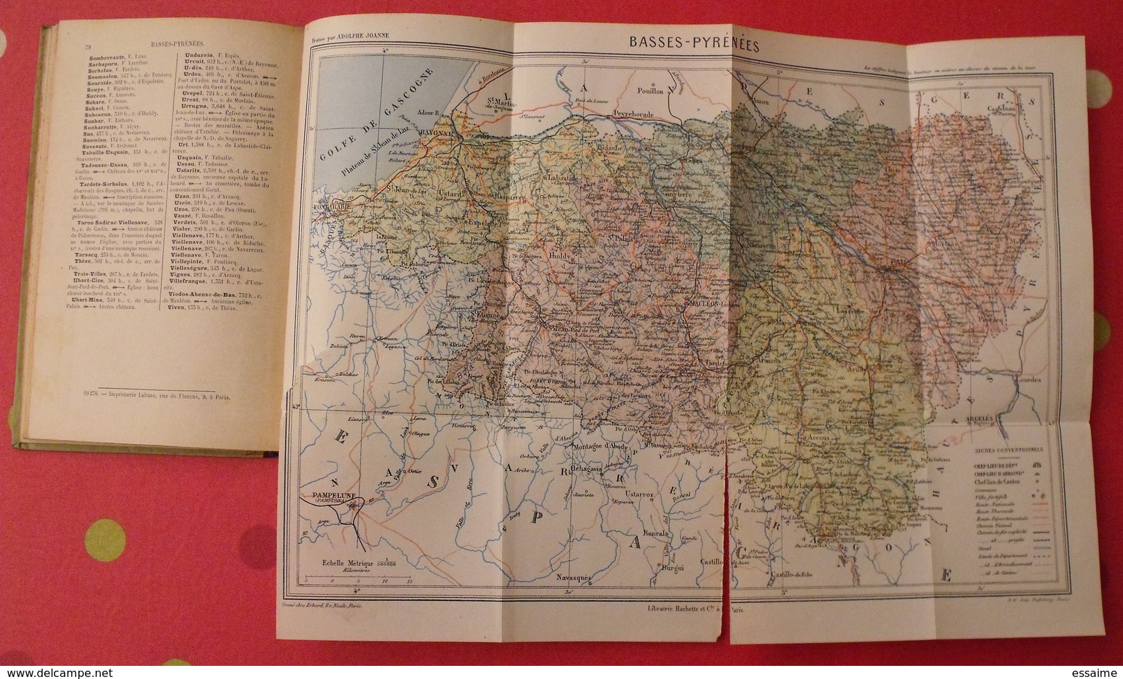 Géographie Du Département Des Basses-Pyrénées (Atlantiques). Joanne. Hachette. 1911. Gravures + Carte Dépliable - 1901-1940