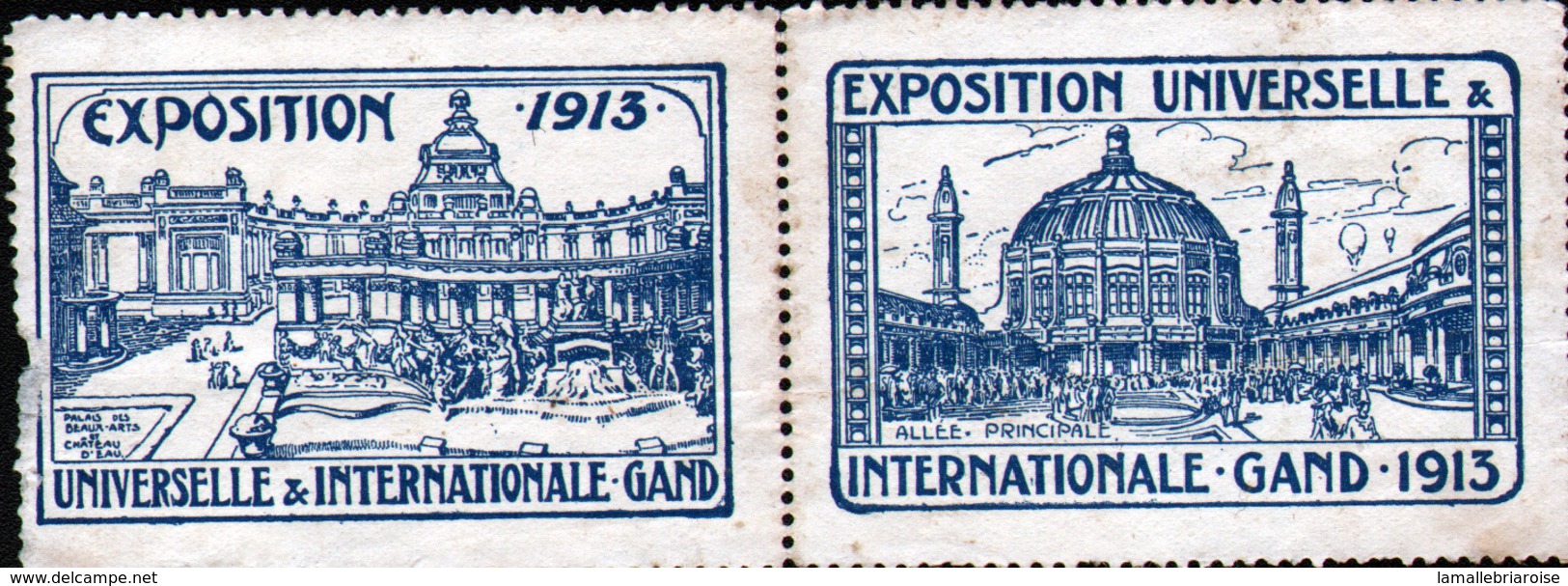 2 VIGNETTES ( SANS GOMME ) DE L'EXPOSITION DE GAND 1913 - Autres & Non Classés