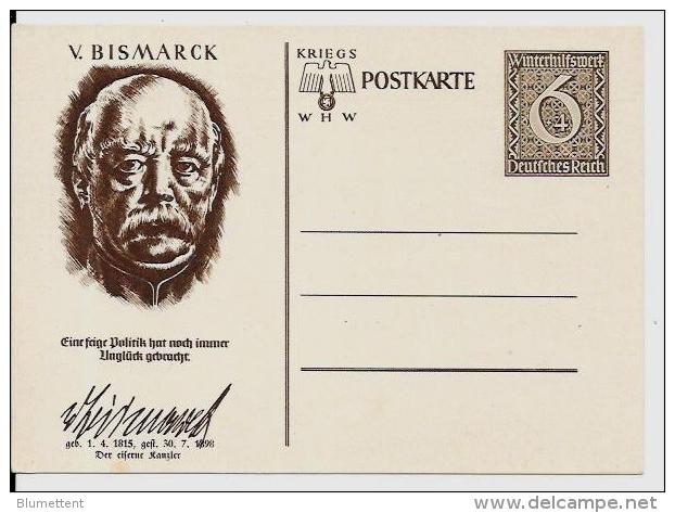CPSM Allemagne Germanie Entier Postal Non Circulé Patriotique Période Guerre Nazis BISMARCK - Autres & Non Classés