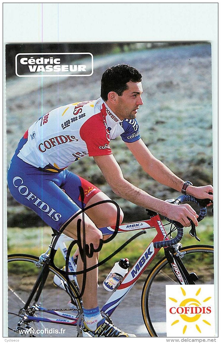 Cédric VASSEUR , Autographe Manuscrit, Dédicace . 2 Scans. Cyclisme. Cofidis - Ciclismo