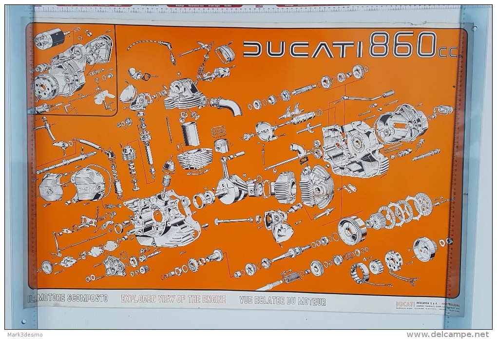Ducati 860 1976 Motore Manifesto Poster Originale Concessionario-genuine Dealer Poster-affiche Originale-Originalposter - Autres & Non Classés