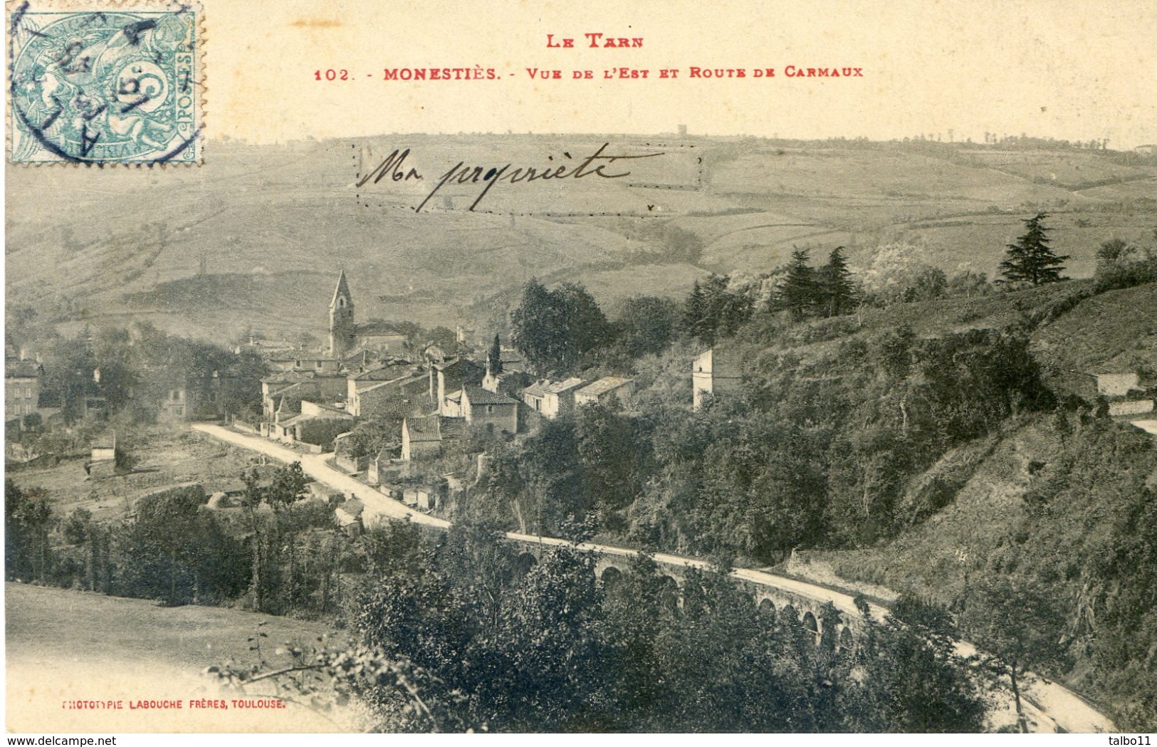 Tarn - Monesties - Vue De L'est Et Route De Carmaux - Monesties