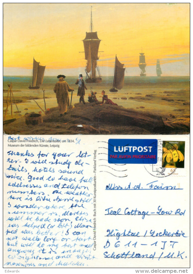 Caspar David Friedrich, Art Painting Postcard Posted 2009 Stamp - Peintures & Tableaux