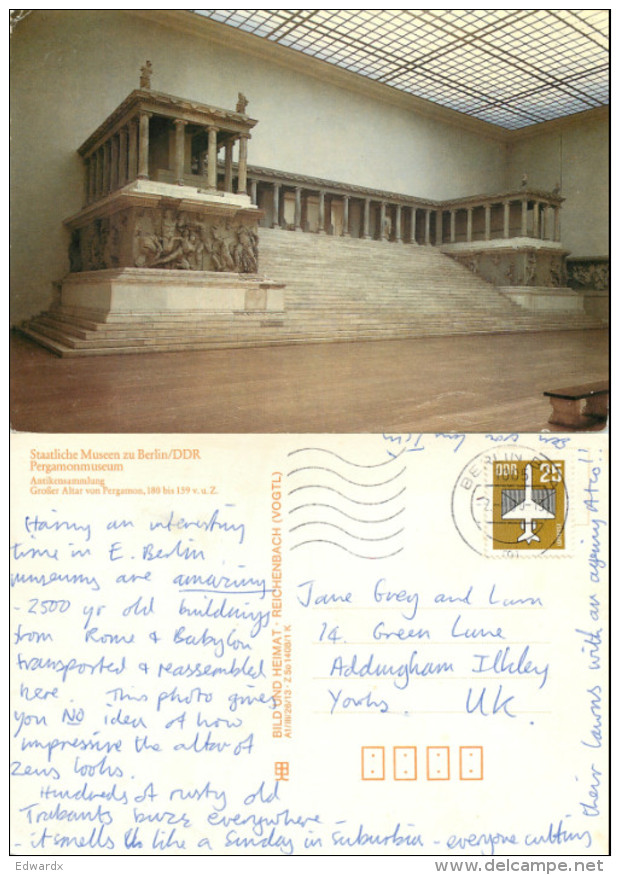 Altar Von Pergamon, Berlin, Germany Postcard Posted 1990 DDR Stamp - Mitte