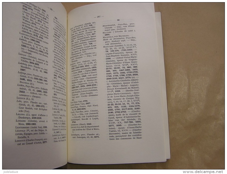 INVENTAIRE DES ARCHIVES DE LA FAMILLE DE CLERQUE WISSOCQ DE SOUSBERGHE Régionalisme Virelles Chimay Généalogie Gand