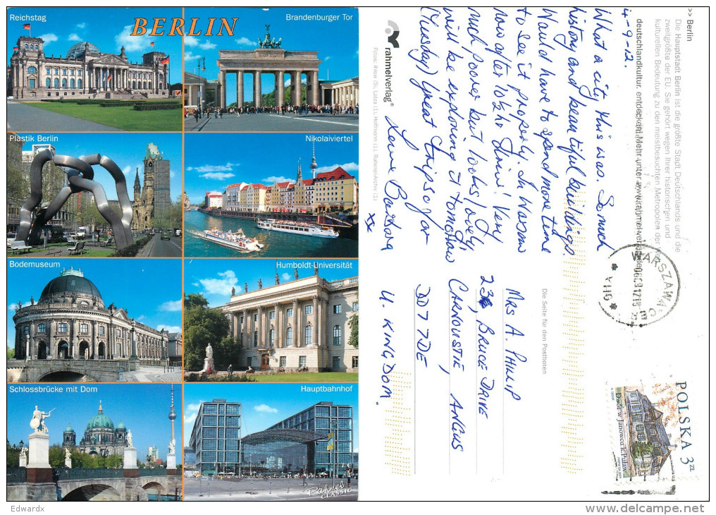 Berlin, Germany Postcard Posted 2012 Stamp - Mitte