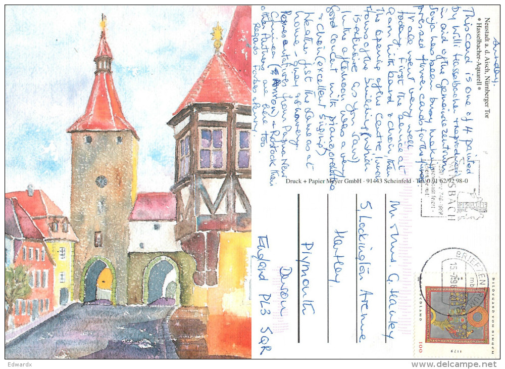 Neustadt A D Aisch, Germany Postcard Posted 1998 Stamp - Autres & Non Classés