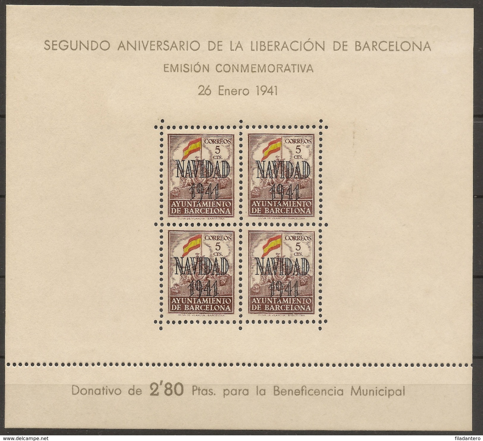 Ayuntamiento BARCELONA  Edifil Especializado  31/32** LUJO      Serie Completa   1941   NL1246 - Asturien & Léon
