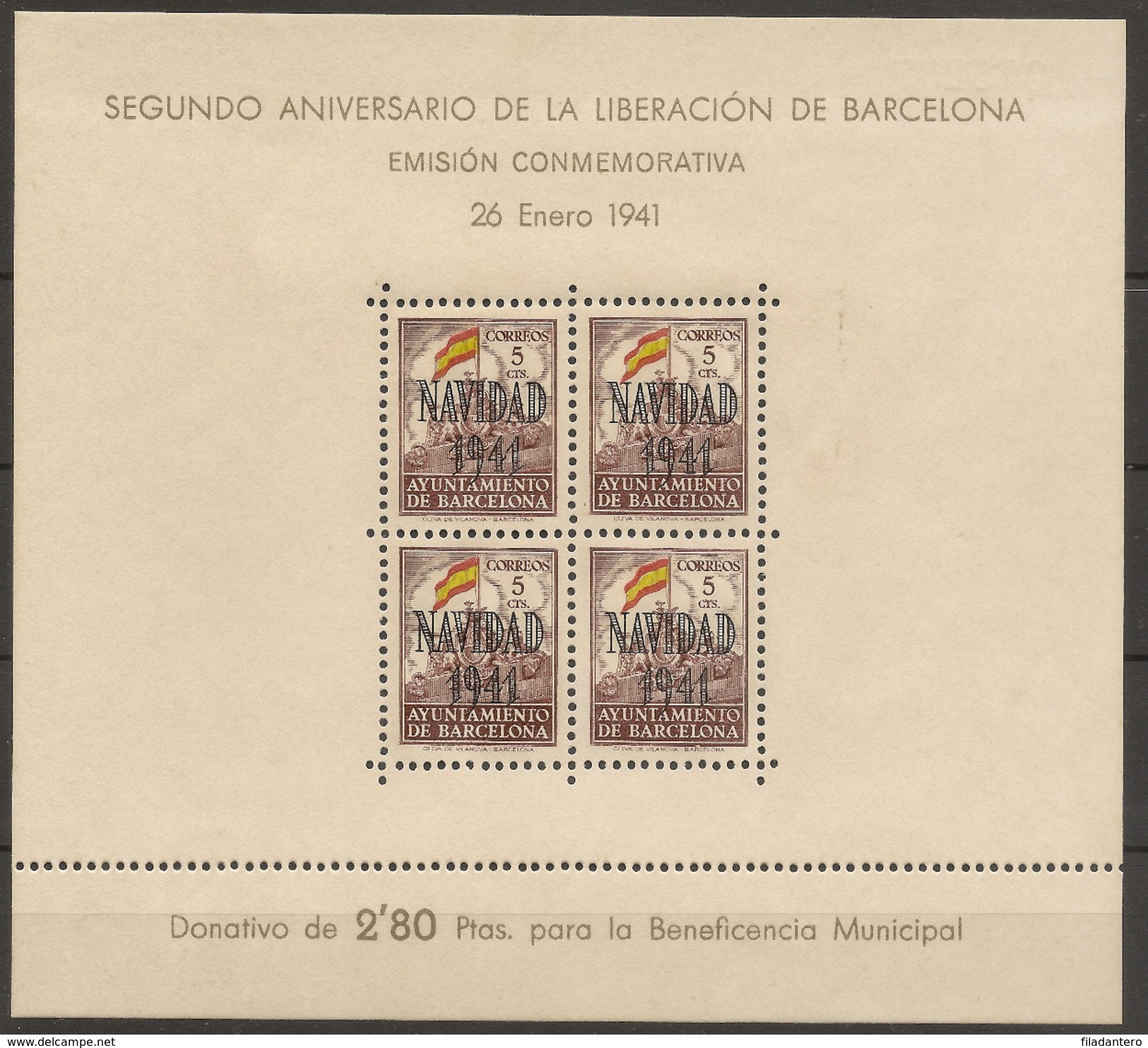 Ayuntamiento BARCELONA  Edifil Especializado  31/32** LUJO      Serie Completa   1941   NL1246 - Asturies & Leon