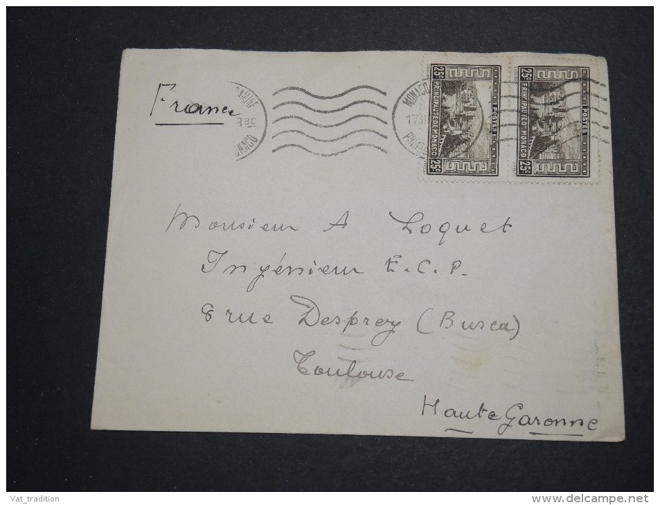 MONACO - Enveloppe Pour Toulouse En 1937 , Affranchissement Plaisant - A Voir - L 5710 - Storia Postale