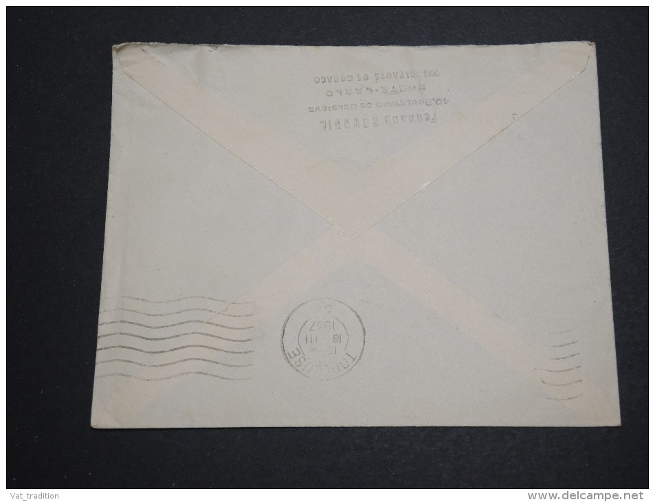 MONACO - Enveloppe Pour Toulouse En 1937 , Affranchissement Plaisant - A Voir - L 5710 - Lettres & Documents