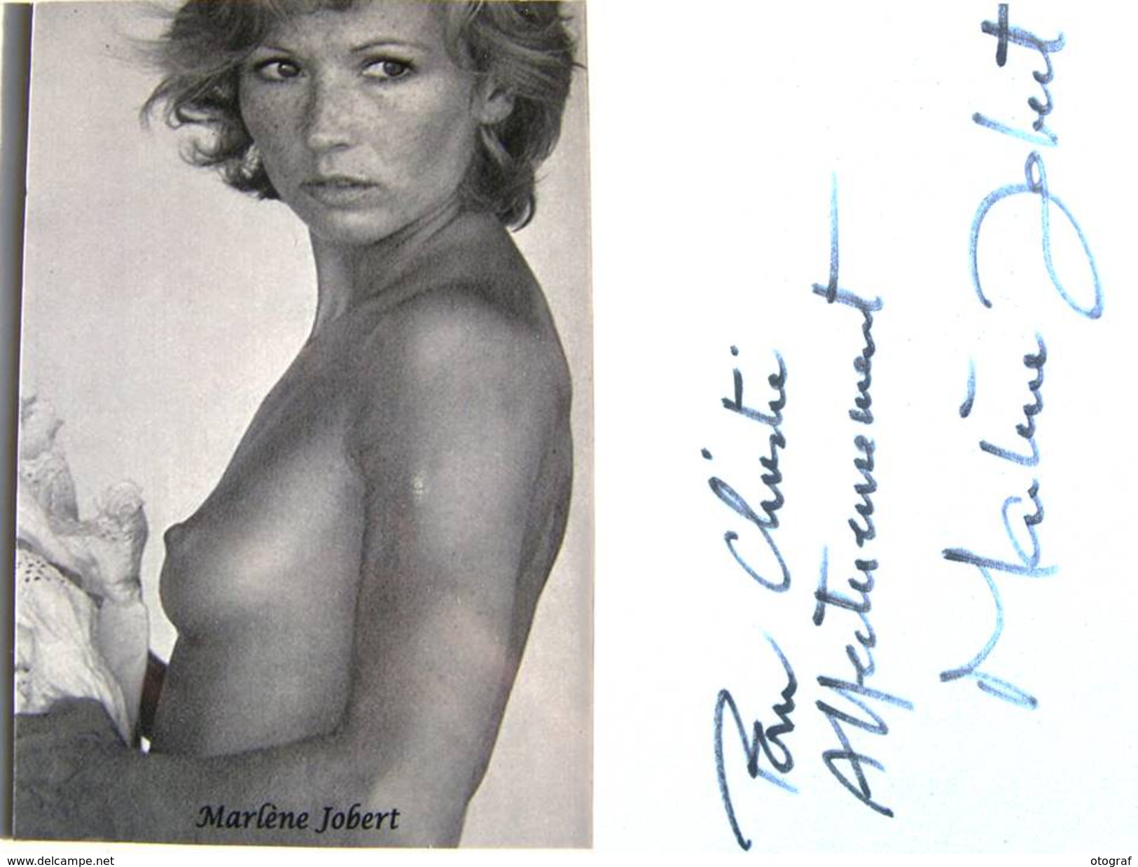 Actrice - Marlène JOBERT - Signé / Hand Signed / Dédicace Authentique / Autographe - Artistes