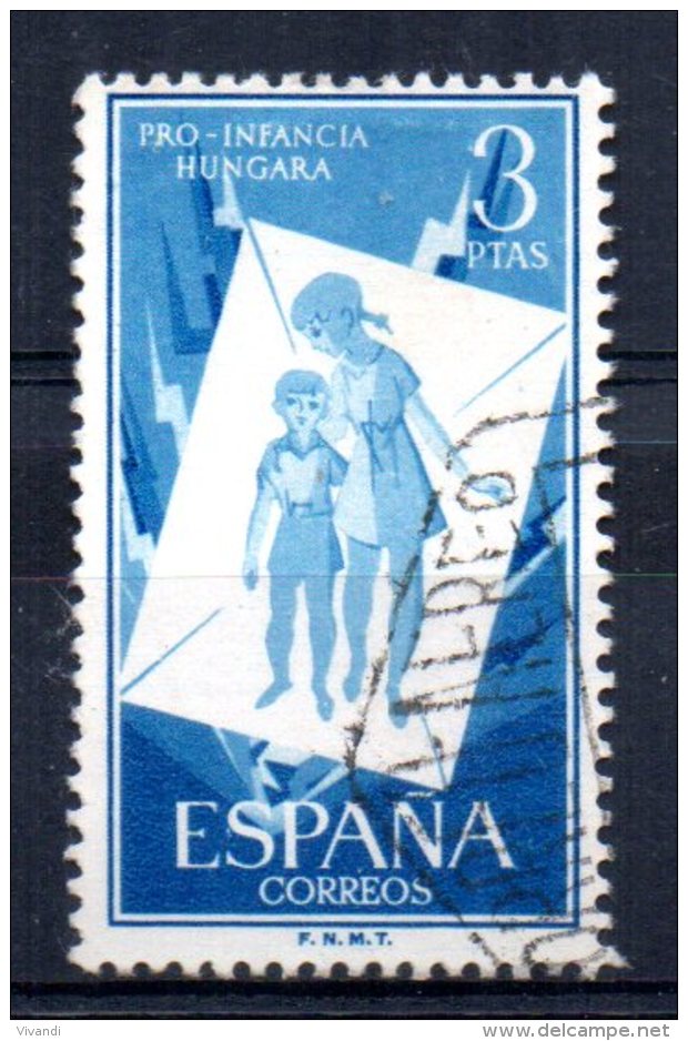 Spain - 1956 - 3 Peseta Hungarian Children's Relief - Used - Oblitérés