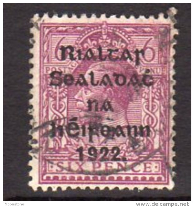 Ireland 1922 6d Reddish-purple ´Rialtas´ Overprint, 2nd Thom Printing, Used (SG39) - Usados