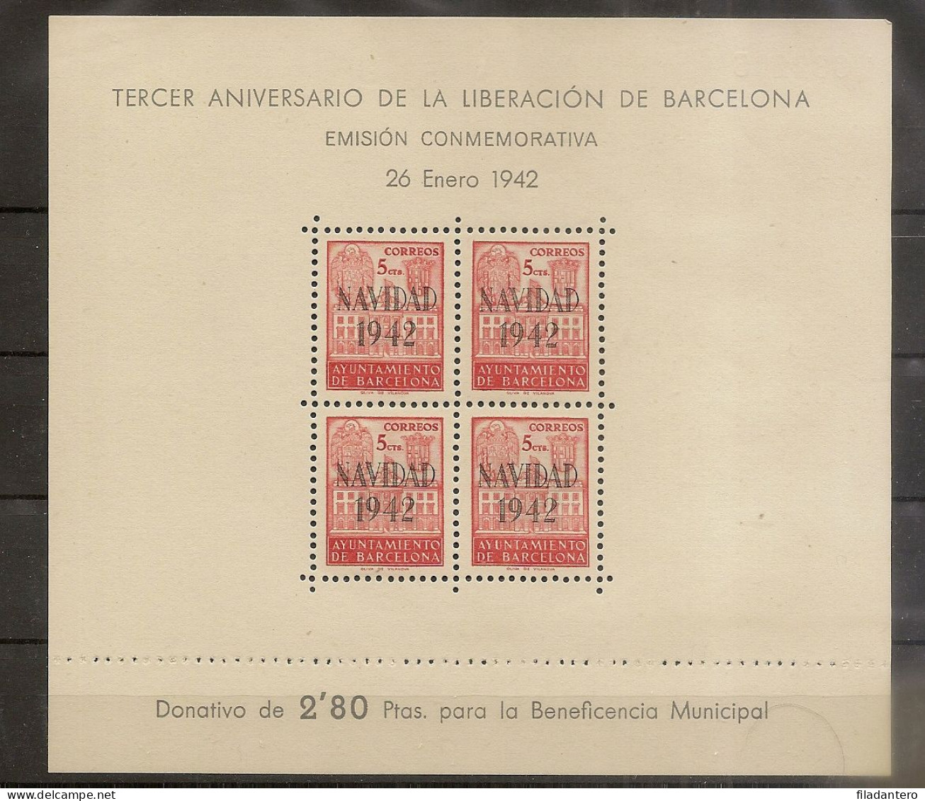 Ayuntamiento BARCELONA  Edifil Especializado  40/41** LUJO      Serie Completa   1942   NL1194 - Asturies & Leon