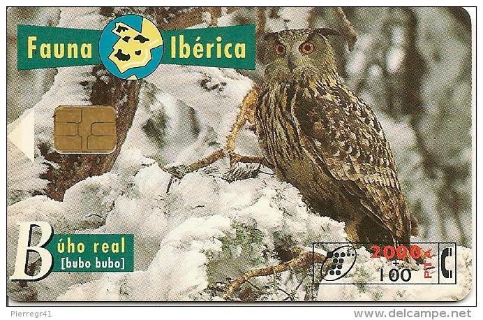 CARTE-PUCE-ESPAGNE-05/96-HIBOU-TBE - Uilen