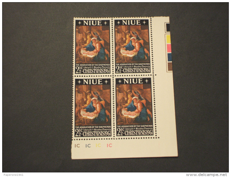 NIUE - 1967 QUADRO/NATALE, In Quartina(block Of Four) - NUOVI(++) - Niue