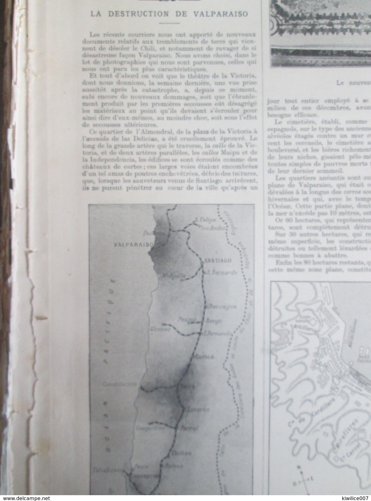 CHILI   Valparaiso  Tremblement De Terre  Earthquake 1905 La Destruction De Valparaiso  PLAZA DE LA VICTORIA - Unclassified