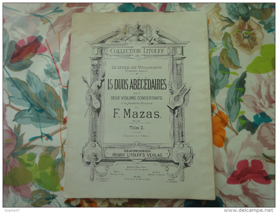Partition Collection Litolff "le Lycée Du Violoniste" 1er Année-15 Duos Abécédaires-violon 2 - Etude & Enseignement