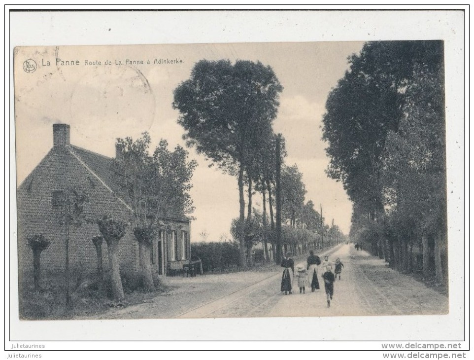 LA PANNE BELGIQUE ROUTE DE LA PANNE A ADINKERKE CPA BON ETAT - Altri & Non Classificati