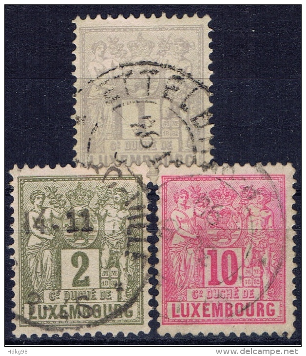 L+ Luxemburg 1882 Mi 45-46 49 Allegorie - 1882 Allegory