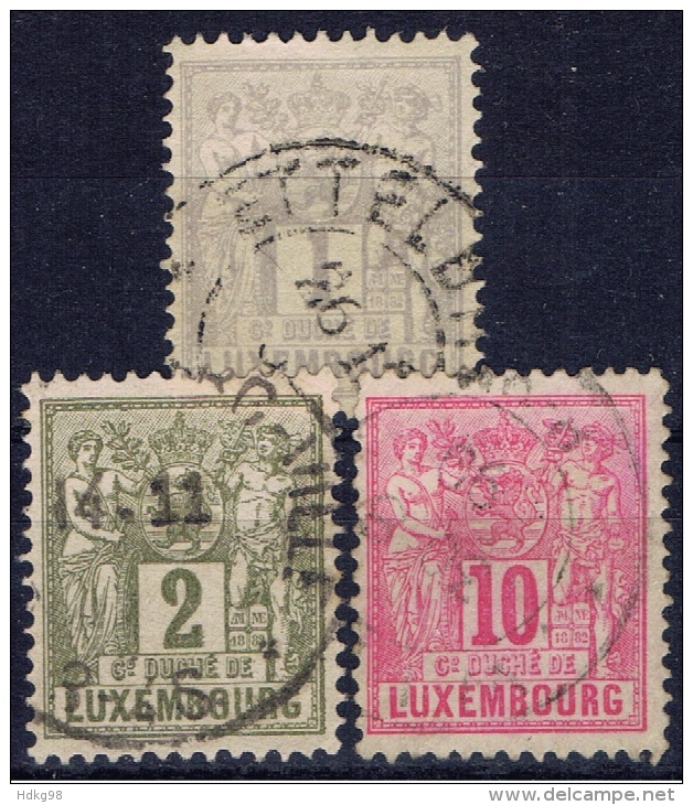 L+ Luxemburg 1882 Mi 45-46 49 Allegorie - 1882 Allegorie