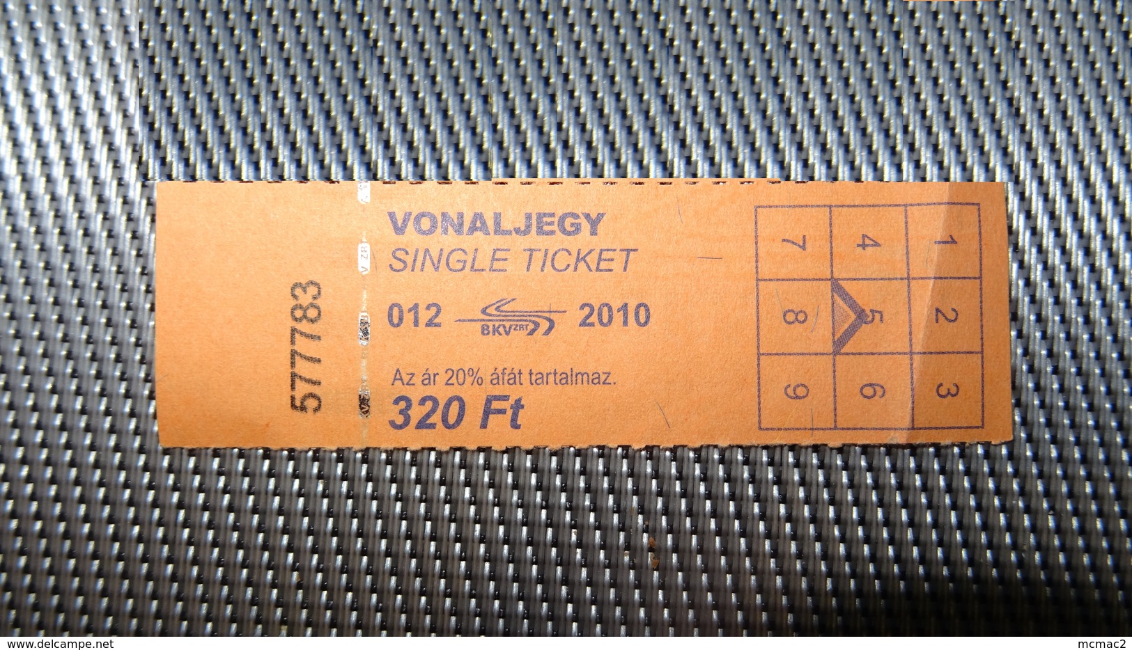 Bus/Metro Ticket From HUNGARY (Budapest) - Bus/U-bahn Fahrkarte Year 2010 - Other & Unclassified