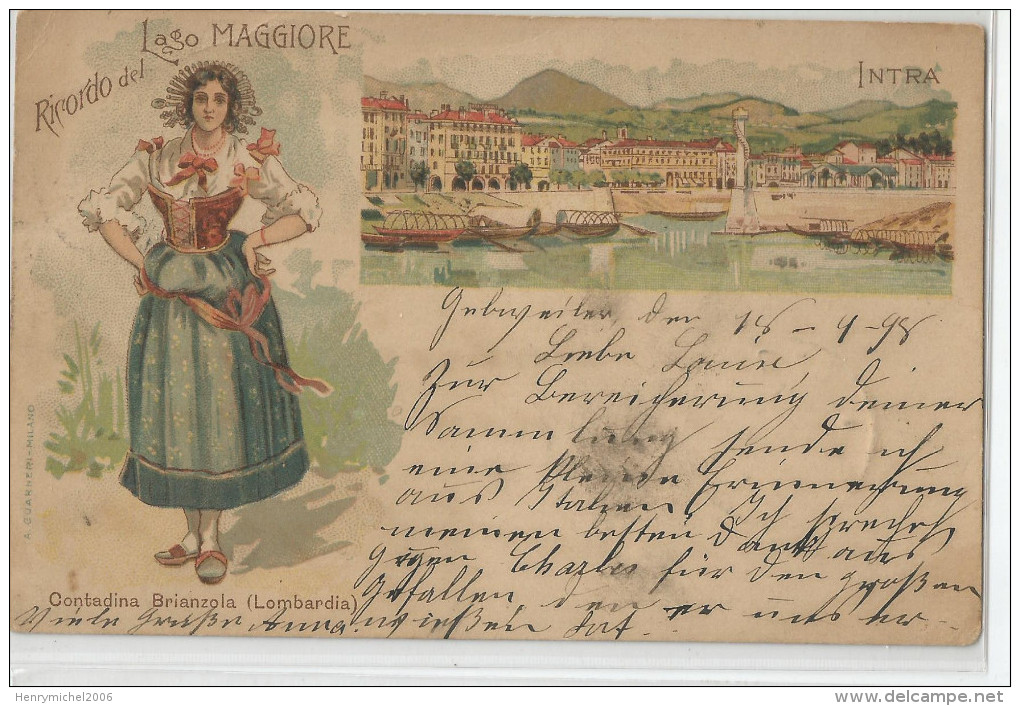 Italie - Italia - Italy - Contadina Brianzola Lombardia Intra Riccordo Lago Maggiore 1898 - Other & Unclassified