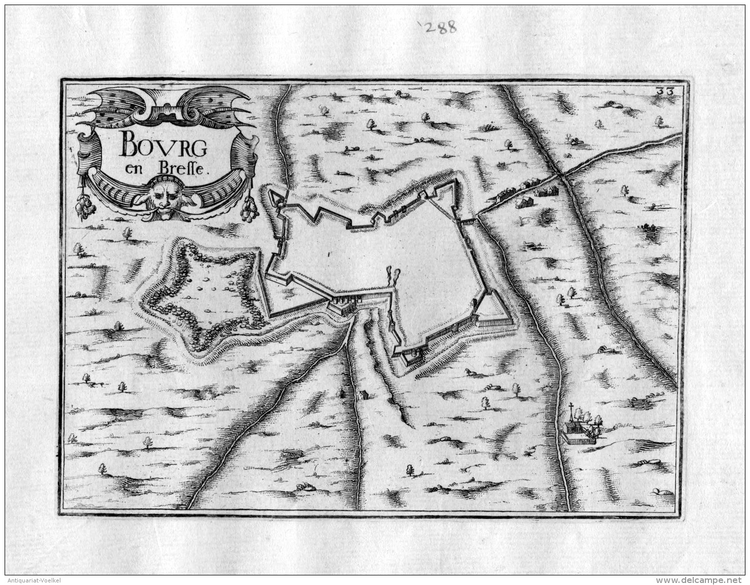 "Bourg En Bresse" - Bourg-en-Bresse Ain France Frankreich Kupferstich Karte Map Engraving Gravure - Stiche & Gravuren