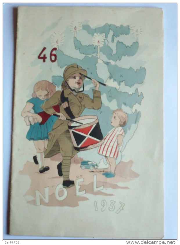 Programme 250 X 160 - Militaria - FETE DE L'ARBRE DE NOËL 1937 - 46 ème Régiment D'infanterie - 21 Décembre 1937 - Programmes