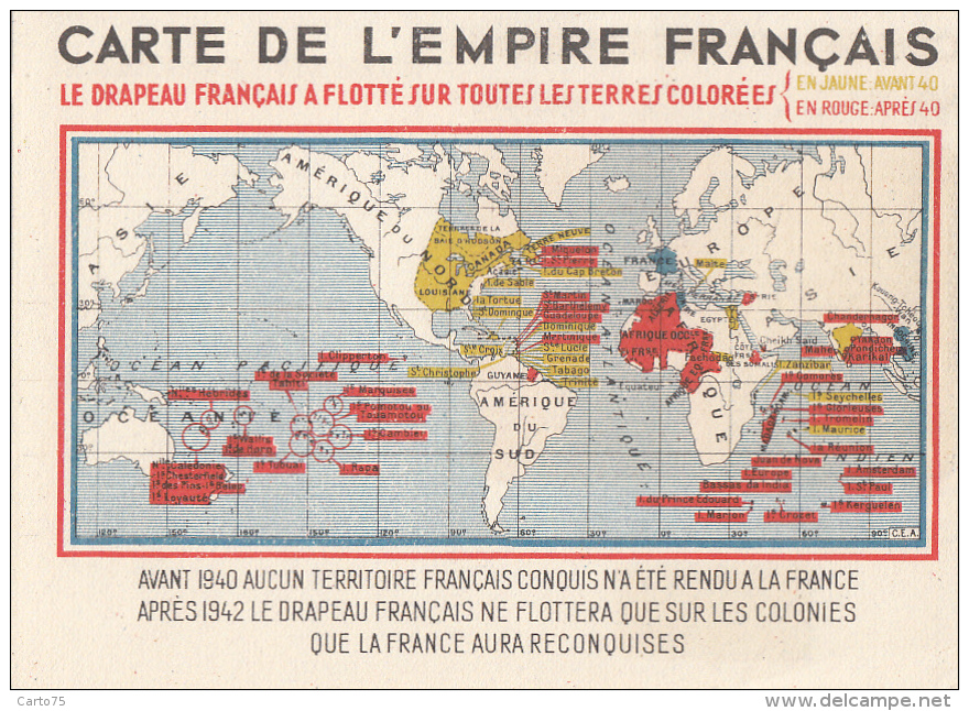 Militaria - Guerre 39-45 - Propagande 1940 - Ex-colonies Française Dans Le Monde - Weltkrieg 1939-45