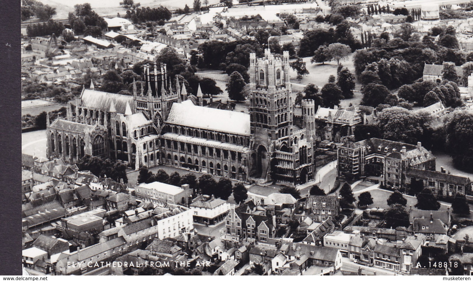 United Kingdom PPC Ely Cathedral From The Air Aerofilms Ltd., Echte Real Photo Véritable (2 Scans) - Ely