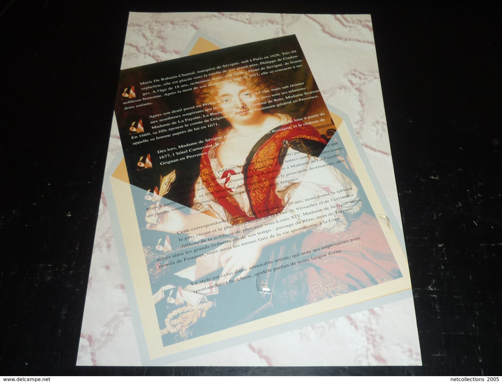 ENCART PHILATELIQUE ET LA TELECARTE DOCUMENT N°20 TIRAGE LIMITEE EXEMPLAIRE RARE - MADAME DE SEVIGNE D'APRES EVE LUQUET - Collectors